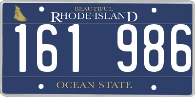 RI license plate 161986