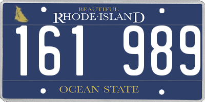 RI license plate 161989