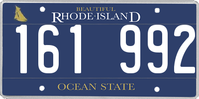 RI license plate 161992