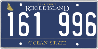 RI license plate 161996