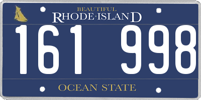 RI license plate 161998