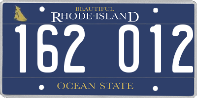 RI license plate 162012