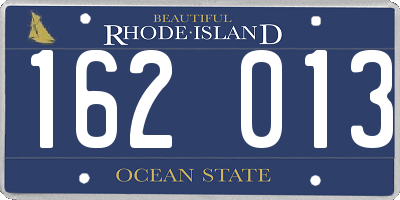 RI license plate 162013
