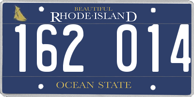 RI license plate 162014
