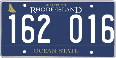 RI license plate 162016