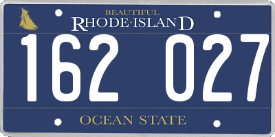 RI license plate 162027