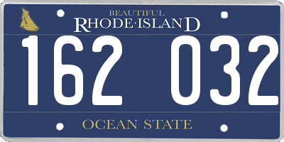 RI license plate 162032