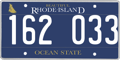 RI license plate 162033