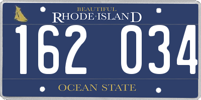 RI license plate 162034