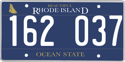 RI license plate 162037
