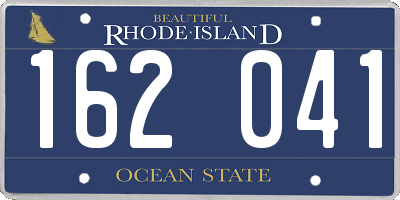 RI license plate 162041