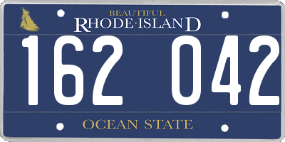 RI license plate 162042