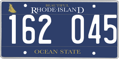 RI license plate 162045