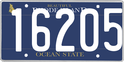 RI license plate 16205