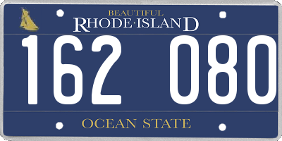 RI license plate 162080