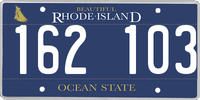 RI license plate 162103