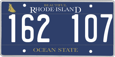 RI license plate 162107