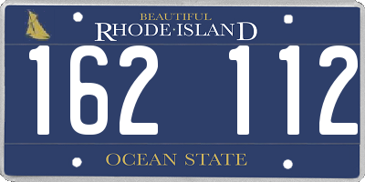 RI license plate 162112