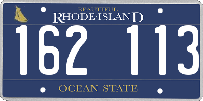 RI license plate 162113