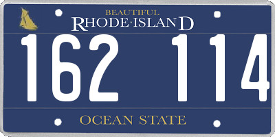 RI license plate 162114