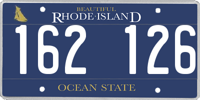 RI license plate 162126
