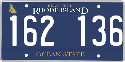 RI license plate 162136