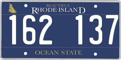 RI license plate 162137