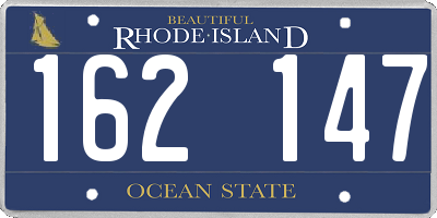 RI license plate 162147