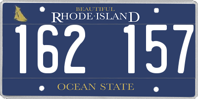 RI license plate 162157