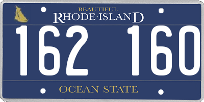 RI license plate 162160