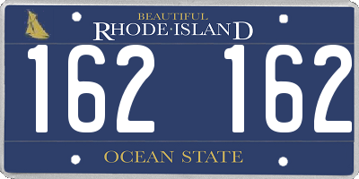 RI license plate 162162