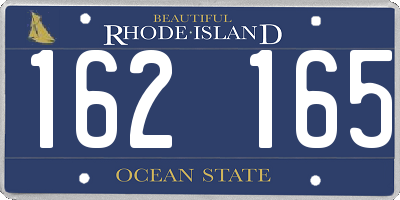 RI license plate 162165