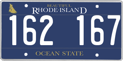 RI license plate 162167