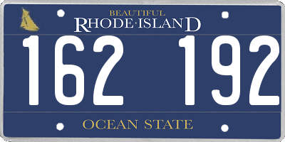 RI license plate 162192