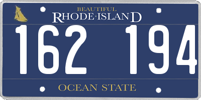 RI license plate 162194