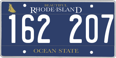 RI license plate 162207