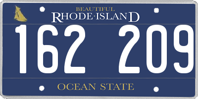 RI license plate 162209