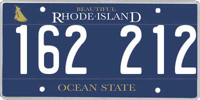 RI license plate 162212