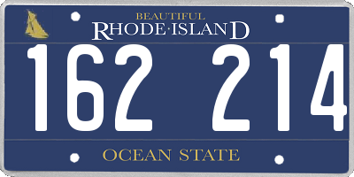 RI license plate 162214