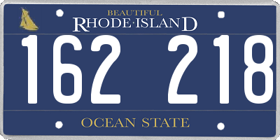 RI license plate 162218