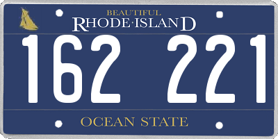 RI license plate 162221