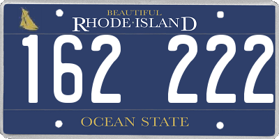RI license plate 162222
