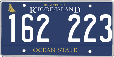 RI license plate 162223