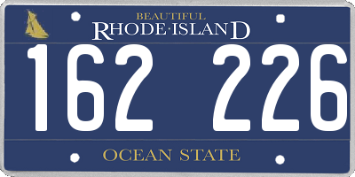 RI license plate 162226