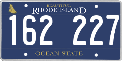 RI license plate 162227