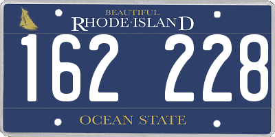 RI license plate 162228