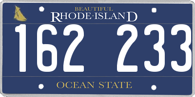 RI license plate 162233