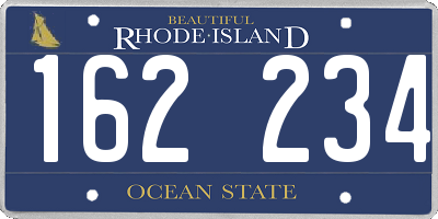 RI license plate 162234