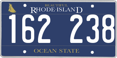 RI license plate 162238