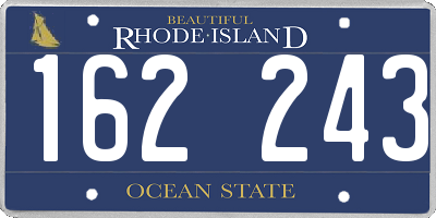 RI license plate 162243